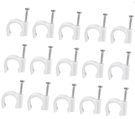 CLISPEED 100 pezzi Clip Fissaggio Elettrici PVC da Tubo per Installazione Facile Canaline Elettriche e Fissaggio Interni