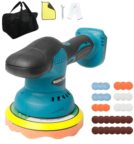 Polisseuse sans fil pour Makita, kit de polissage sans balais de 15 cm, 8 vitesses variables, 5 500 tr/min, pour l'esthétique automobile, le cirage et l'élimination des rayures (Sans batterie)