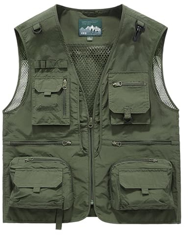 Chaoyilian Gilet da Pesca da Uomo E da Donna,Gilet Fotografico da Pesca,Resistente all'Usura,Facile da Mettere E da Togliere,per Pesca A Mosca,Pesca alla Trota nel Laghetto