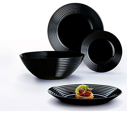 Arc International France 181760 Harena Dinner Set, Black, 19 units