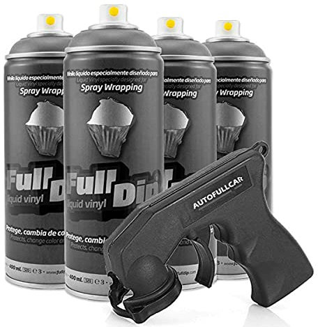 FULL DIP PACK LLANTAS VINILO LIQUIDO 4 SPRAYS ANTRACITA METALIZADO