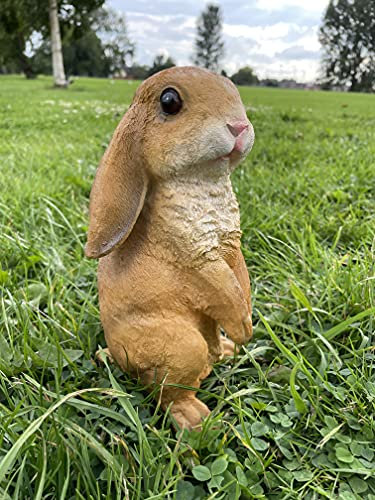 Rabbit Garden Ornament Statue, Resin Lifelike Bunny Pets Animal Sculpture Patio Yard Decorative Figure, Indoor Outdoor Lawn Yard Home Decoration Gift