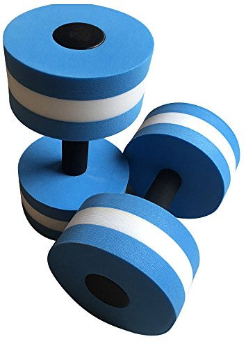 TIREOW 1 Paar Aqua Fitness Hanteln Schwimmhanteln, EVA Schaum Lenker Kurzhanteln Wasser Aerobic Hantel für Schwimmbad Aqua Übungen Wassersport Bodybuilding Fitness Yoga (Dunkelblau)