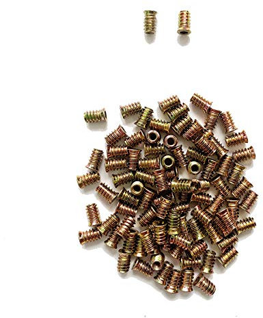 LIKERAINY 150Pcs Tuercas Hexagonales de Hierro Galvanizado M6x17mm Tuerca Insertables Roscadas para Muebles de Madera Insertos Ciegos Tuerca Tuercas de Fijación