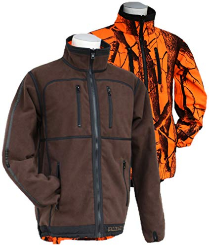 Hallyard Micro-Wendejacke Ravels für Damen und Herren wasserdicht, Winddicht, atmungsaktiv Signaljacke für die Jagd mit original Realtree® orange braune Fleecejacke Jagdjacke Drückjagd (3XL)
