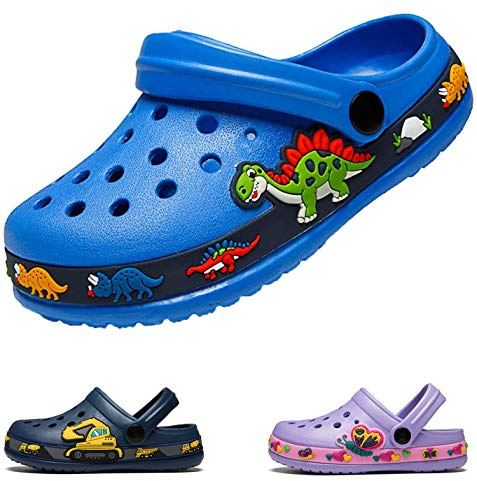 DRECAGE Zuecos Unisex niños Antideslizante Jardín Zapatos Mulas EVA Clogs Niña Niño Azul 27 EU