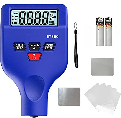 Medidor de Espesor Digital de Revestimiento, Medidor de espesor de pintura 0-1500um, Medidor Espesor Pintura Para Automóvil de Hierro, Aluminio y Zinc, Medidores de Espesor de Mano Fe/NF/Zn + Fe