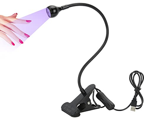 395nm UV LED Black Light, Portable Gooseneck Gel Nail Lamp with Clip, LED UV Glue Curing Lamp for UV Gel Nail, Phone Repair, Pet Urine Detection, Resin Art, Blacklight Posters