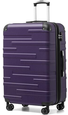 COOLIFE Large Suitcase 28 inch, 93L Expandable, mit TSA Lock, ABS Hardshell | 3 cm expansion layer, anti-collision corners, 360° rubber wheels, for international travel, self-driving tour, ski vacation