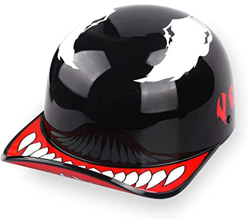 Retro Halbhelm Motorradhelm Baseball Kappe Jethelm Halbschalenhelm Mit ECE-Zugelassener Halbschale Rollerhelm Chopper Scooter Helm für Erwachsene Herren Damen A,L