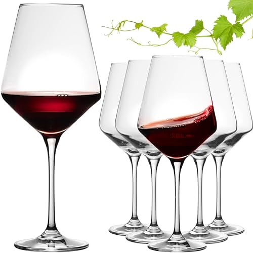 IMPERIAL Rotweingläser 580ml Set 6-Teilig 'Athen' Bordeauxgläser aus Crystalline Glas Weinglas Spülmaschinenfest
