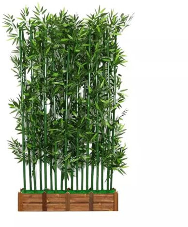 Árbol de bambú artificial con base, planta sintética para decoración de interiores y exteriores, divisor de habitación, patio, paisajismo (120 x 17,5 x 150 cm)