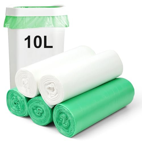 100 Counts Compostable Food Waste Bags, Biodegradable Bin 10L, Heavy Duty Food Waste, Small Bin Liners For Household/Garden Trash Bags in Kitchen, Office, Home, Pet(45 x 50 cm)