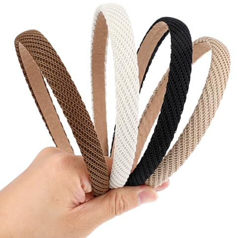 Mabor 4 Stks Flätat Huvudband För Kvinnor Flickor Tunna Stickade Hårband Mode Anti-slip Huvudband För Kvinnor Hår Eleganta Roliga Hår Styling Accessoarer
