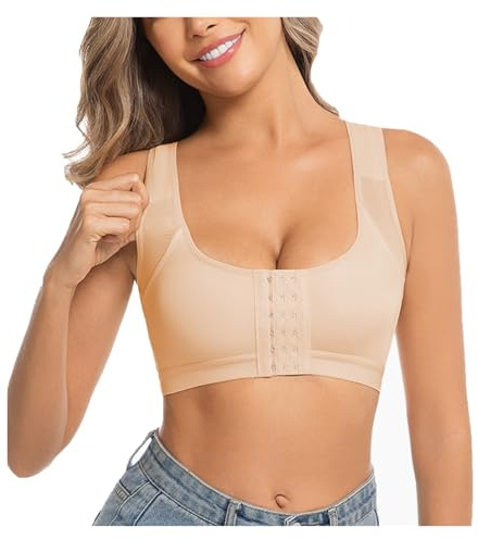 Sujetador De Compresión Postoperatorio Con Cierre Frontal Tallas S-5XL For Mujeres Después De Una Cirugía De Mama Sin Aros Con Soporte Deportivo Diario