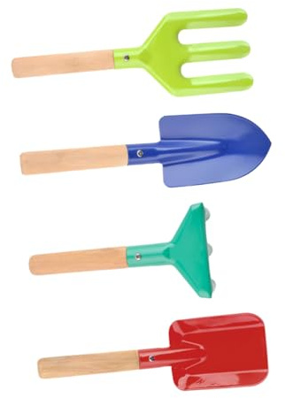 Mipcase Herramientas De Jardinería para Pala Tenedor y Rastrillo para Plantar Flores y Plantas El Jardín Mango De Madera Duradero
