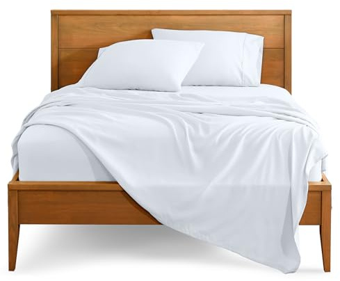 Bare Home Queen Sheet Set - 1800 Ultra-Soft Microfiber Queen Bed Sheets - Double Brushed - Deep Pockets - Easy Fit - 4 Piece Set - Bedding Sheets & Pillowcases (Queen, White)