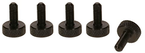 Precisiongeek - Rändelschrauben mit flachem Kopf, 10 mm Durchmesser (5, Aluminium BLACK, M4 x 10mm)