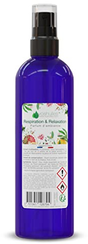 VOSHUILES - Désodorisant d'Intérieur Respiration & Relaxation 100ml - Parfum d'Ambiance à Base d'Huiles Essentielles BIO - Odeur Fraîche Idéal Détente - Flacon Pulvérisateur