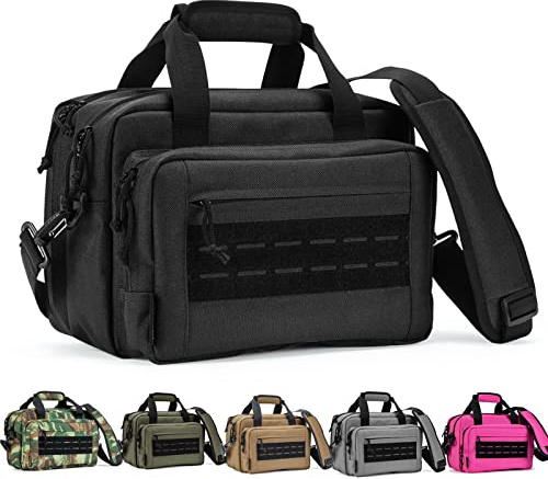 VEAGIA Range Bag for Pistol, Gun, Handguns And Ammo Pouch 2 Pistols Soft Carrying Shooting Bag (Black 1.0)