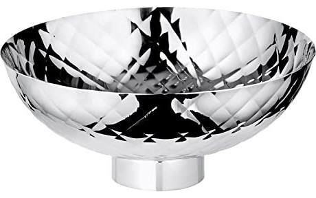 EDZARD Schale Leonora (Durchmesser 25 cm, Höhe 11 cm), Edelstahl hochglanzpoliert, gemustert