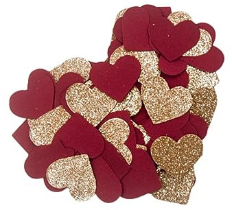 ABOOFAN 60pièces Confettis Forme De Cœur Rose Et Doré Pour Mariage Anniversaire Et Fête Saint-valentin Décoration Éblouissante Et Amusante Pour Événements Spéciaux