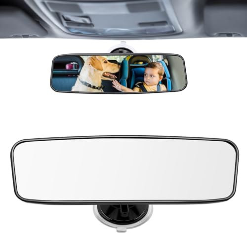 Obidodi Rear View Mirror for Driving Test, Driving Instructor Learner Examiner Mirror, Car Rear View Mirror with Suction Cup, Adjustable Rearview Car Mirror for Driving Test & Lesson (200 X 60mm)