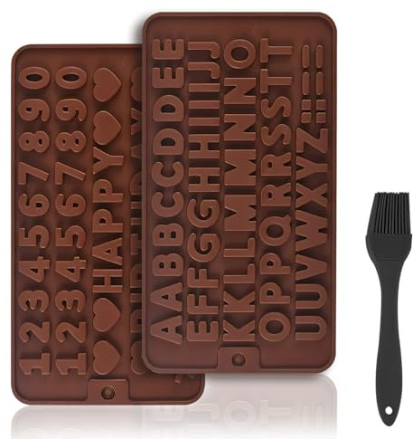 6 st chokladformar bokstäver och siffror, grattis på födelsedagen symboler, 2 st hjärtchokladform, silikonformar för tårta, tårtform (siffror och bokstäver)