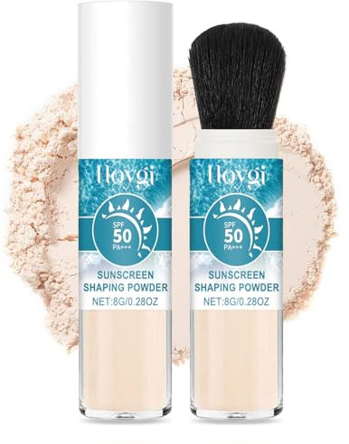 Mineralisches Sonnenschutz-Fixierpuder, Mineralisches Pinselpuder, LSF 50, durchscheinend, Ölkontrolle, natürliches mattes Finish, langanhaltend, leicht, atmungsaktiv, für jede Haut