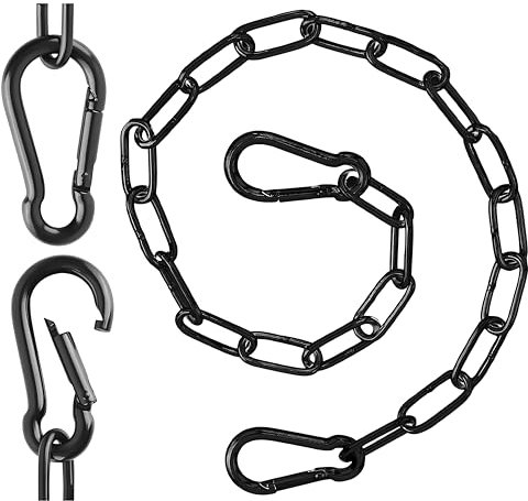 Gate Chain Lock,24 Inch Stainless Steel Gate Chain Lock with Carabiners,Versatile Heavy-Duty Chain Link Gate Locks for Outdoor Fences, Pet Cages, Horse Goat Cow Corrals