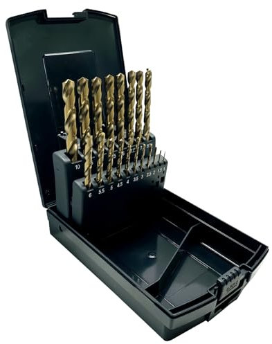 GERYWOLF 19 pcs Cobalt Drill Bit Set, M35 Industrial Grade, HSS Drill Bits (1mm-10mm) 0.5mm Stepped, for Stainless Steel, Cast Iron and Hard Metals, with Indexed Storage Box