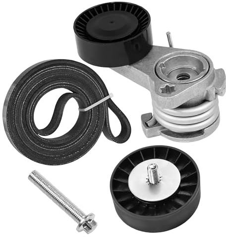 Motarithl 11288624196 Serpentine Drive Belt Tensioner and Idler Pulley Component Kit Compatible with 06-13 BMW 128i 323i 325i 328i 325xi 330i 330xi 525i 525xi 528i 530i 3.0L L6 Replace 11287535860
