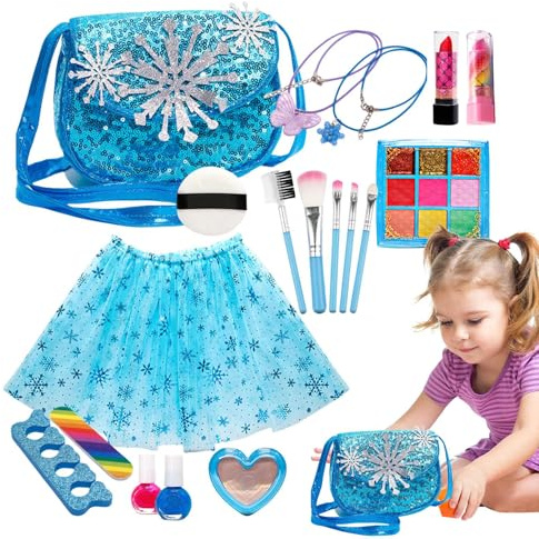 Set di Trucco Finto per Bambine,Set di Makeup Lavabile | Giocattoli per il Trucco Finto per Bambini Casa Scuola Viaggio Feste Compleanno Natale
