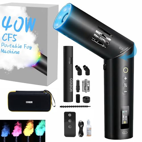 COLBOR CF5 Fog Machine 40W, Mini Handheld Smoke Machine for Photography with Remote Control, Small Fogger Haze Maker for Indoor Outdoor Halloween Party Cosplay Wedding