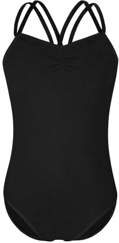 AYBUY Girls Ballet Leotard, Cross Back Ballet Leotards, Seamless Undergarment Dancewear, Soft Dance Camisole Undergarment for Girls & Women, 140