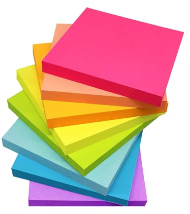 Sticky Notes 3x3 Inches,Bright Colors Self-Stick Pads, Easy to Post for Home, Office, Notebook, 16 Pads/Pack