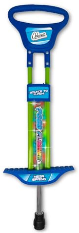 OzBozz Go Light Up Pogo Stick - Blue - Great, Kid Sized 89cm Tall