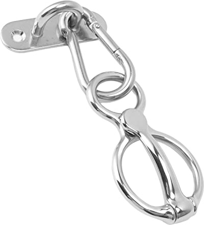 Anneau d'attache de Cheval, Anneau d'attache en Acier Inoxydable Robuste pour Chevaux Empêchant Les Chevaux de Reculer, Anneau d'attache de Cheval avec Boulons à œil Fournitures