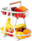 YAKLEE Cesto di Frutta a 2 Livelli Staccabile in Metallo Con Manico in Legno - Per Frutta e Verdura - Con Cacciavite per Casa, Cucina, Ufficio