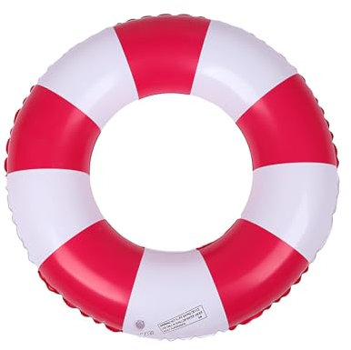 Schwimmreifen Schwimmring Erwachsene Retro-Stil Aufblasbare Schwimmreifen Lustiges Pool Float Spielzeug Schwimm Schwimmbecken Float für Badespaß Sommerpool Strandparty Wasseraktivitäten (rot)