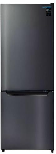 INFINITON Frigorifico Combi FGC-210C14DEK, 205 Litros, 144 cm de Altura, E, Fast Freezing, Tirador integrado, Puerta reversible, Acabado DARK INOX