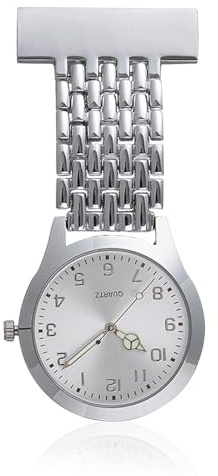 Reloj de bolsillo para enfermera con movimiento de cuarzo que brilla en la oscuridad, reloj de bolsillo ajustable de acero inoxidable para médicos, paramédicos y profesionales médicos, pin de solapa