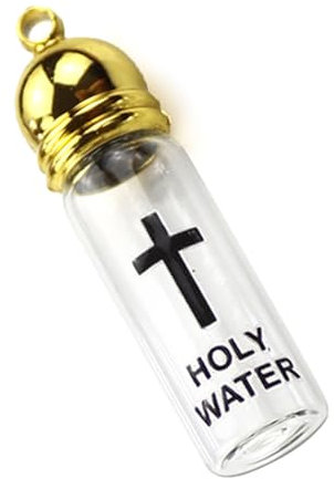 Botellas de agua bendita de vidrio transparente cristiano católico para facilitar el transporte y exhibir en espacios sagrados