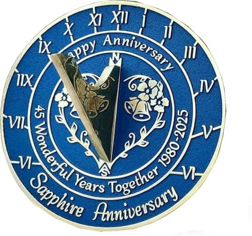ANTIQUEMEDIEVAL Meridiana solare per il 45° anniversario di zaffiro 2025 da 25,4 cm