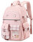 LIGUL Rucksack für Mädchen,Laptop-Schultasche, Kinder, Kindergarten, Grundschule, Rucksäcke, niedliche Schultasche, große Büchertaschen für Teenager, Mädchen, Frauen, Studenten (rosa, L)