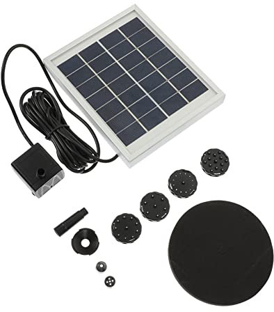 Milisten 1 Satz Brunnen im Freien solarbrunnen solarbrunnem zierbrunnen mit solar Springbrunnenpumpe im Freien Outdoor- solare Wasserpumpe Springbrunnenpumpe für Pool Plastik Black