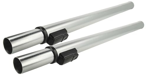 vhbw 2X Staubsaugerohr kompatibel mit Nilfisk VP300, VP600 Staubsauger - 32 mm Anschluss, 60-94 cm lang Schwarz Silber