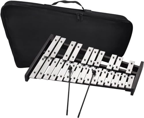 Glockenspiel, Xylofon 25 noter Glockenspiel xylofon träbas aluminiumstång med 2 klubbor med påse