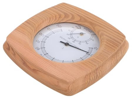 COLLBATH Wooden Sauna Thermometer Hygrometer Wall Mounted Indoor Humidity Temperature Monitor for Sauna Rooms Accurate Readings for Optimal Relaxation and Comfort