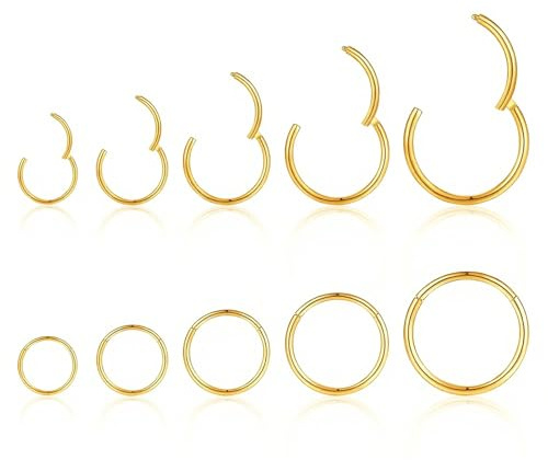 xolear 10 Piezas Piercing Nariz Aro, Piercing Nariz Acero Quirurgico